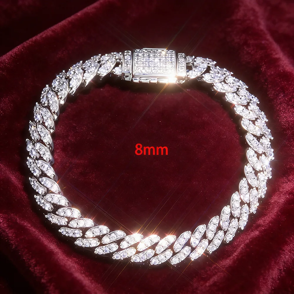 ESKEEM 8mm Cuban Link Armband Hip-Hop Mode Bling Schmuck Iced Out Zirkonia Armband für Damen und Herren Großhandel Image