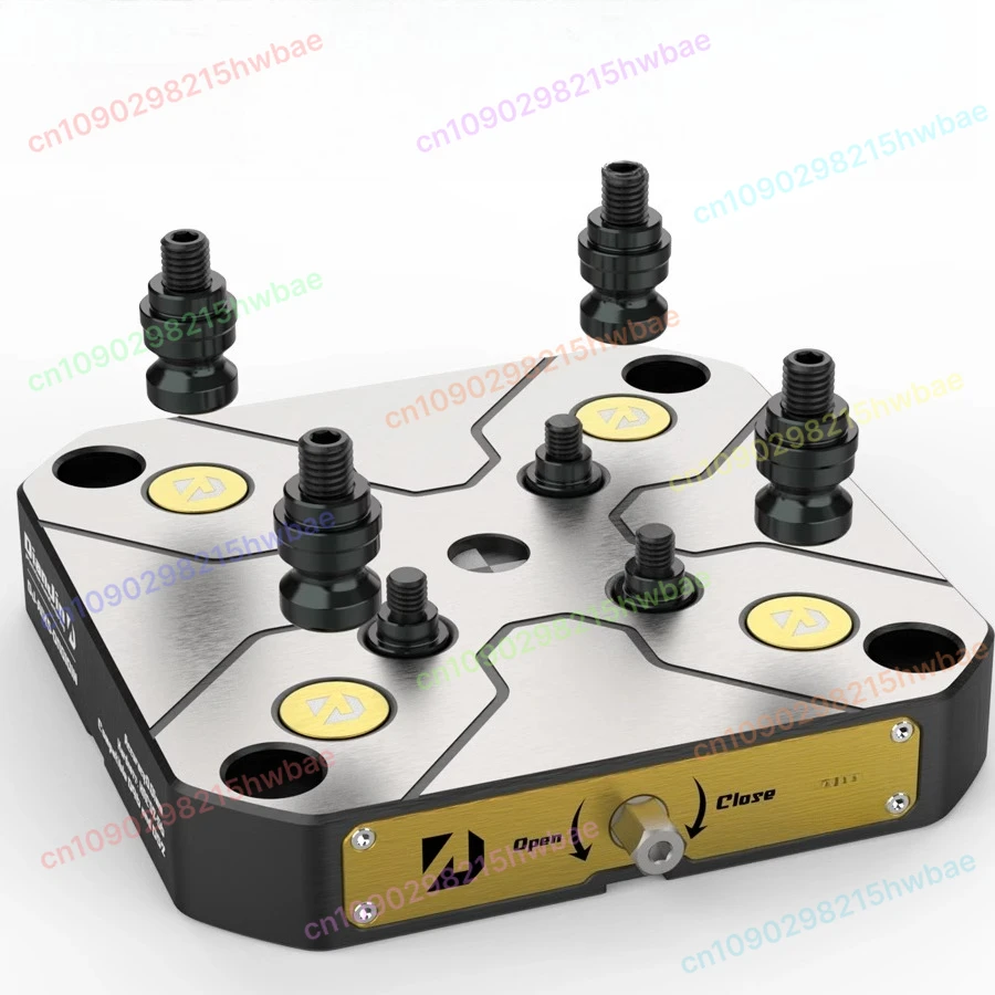 DJ-AIX5-D/96/52/96 Präziser 4-Achsen-Globus-Schraubstock aus Sperrholz, L-Block-Brückenplatte Image