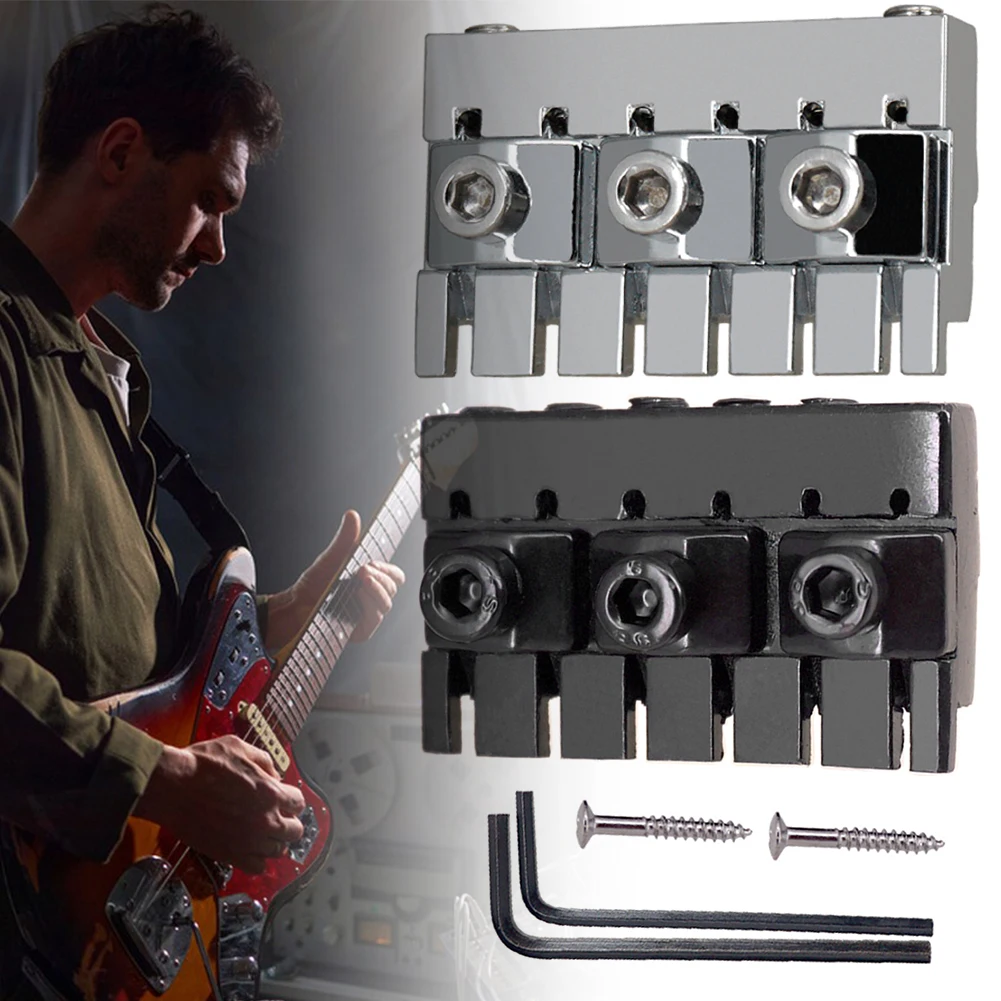 42mm 6-Saiter Headless E-gitarre Saiten Sicherungsmuttern Set W/2 Schraubenschlüssel 2 Schraube Saiten Sicherungsmuttern Musikinstrument Zubehör Image