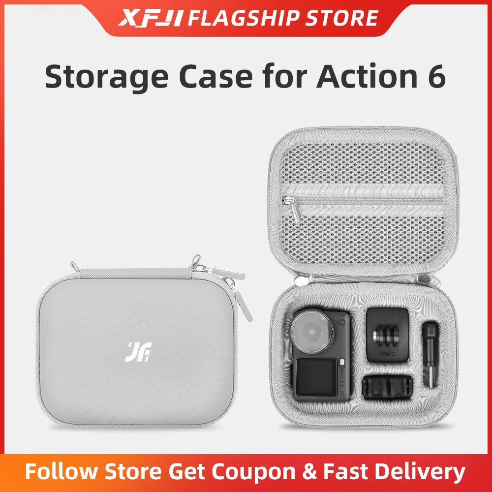 Tragetasche für DJI OSMO Action 6 Standard Combo Zubehör Reisetasche Harte PU-Tasche mit Weicher Innenseite für Schutz und Aufbewahrung Image