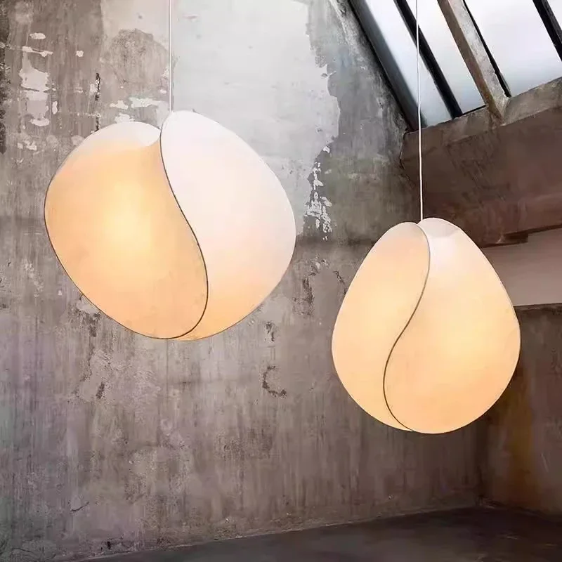 Moderne Seidenpendelleuchte im Wabi Sabi-Stil, Hängelampe für Wohnzimmer, Schlafzimmer, Café, Büro, Dekor, Kunst, Esstisch, Hängelampe Image