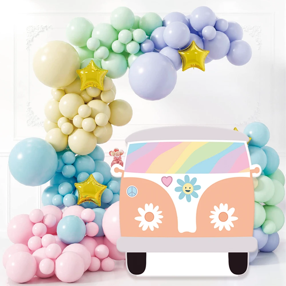 45/92cm groovy Bus ausschnitte Hippie Thema Party Dekoration Regenbogen Boho Auto Kt Board DIY Baby party Geburtstag Foto Requisiten Image