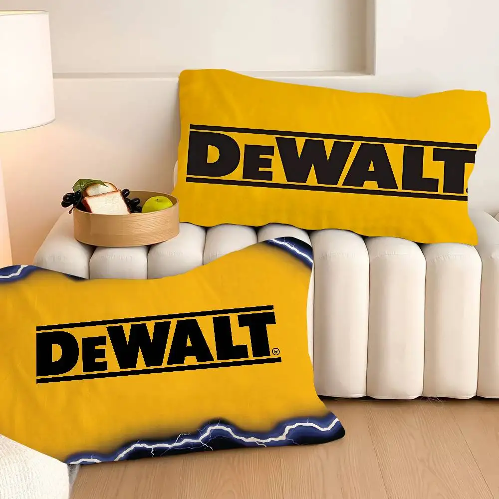 D-Dewalts Logo Cartoon-Kissenhandtücher – Einzelner, schnell trocknender Kissenbezug aus Polyester, atmungsaktiv Image