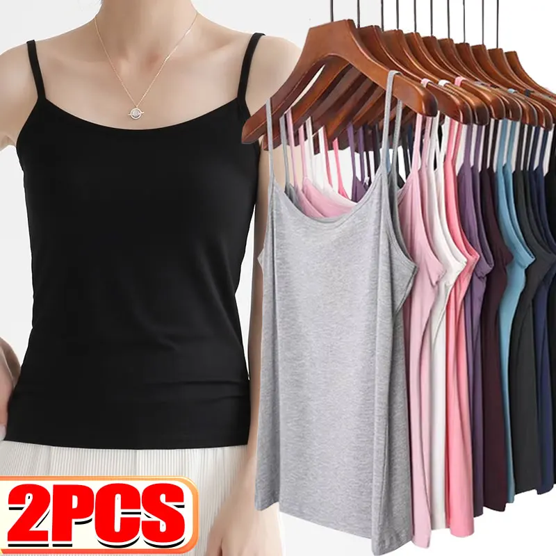 Sexy Camisoles Frauen Crop Tops Ärmelloses Shirt Bralette Tops Einfarbig Strap Dünne Weste Weibliche Abnehmen Tanks Bh Unterwäsche Image