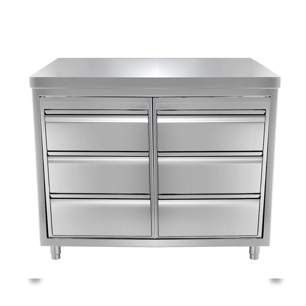 Ristoattrezzature Edelstahl Kommode 6 Schubladen 100x60x85h cm - VS Image