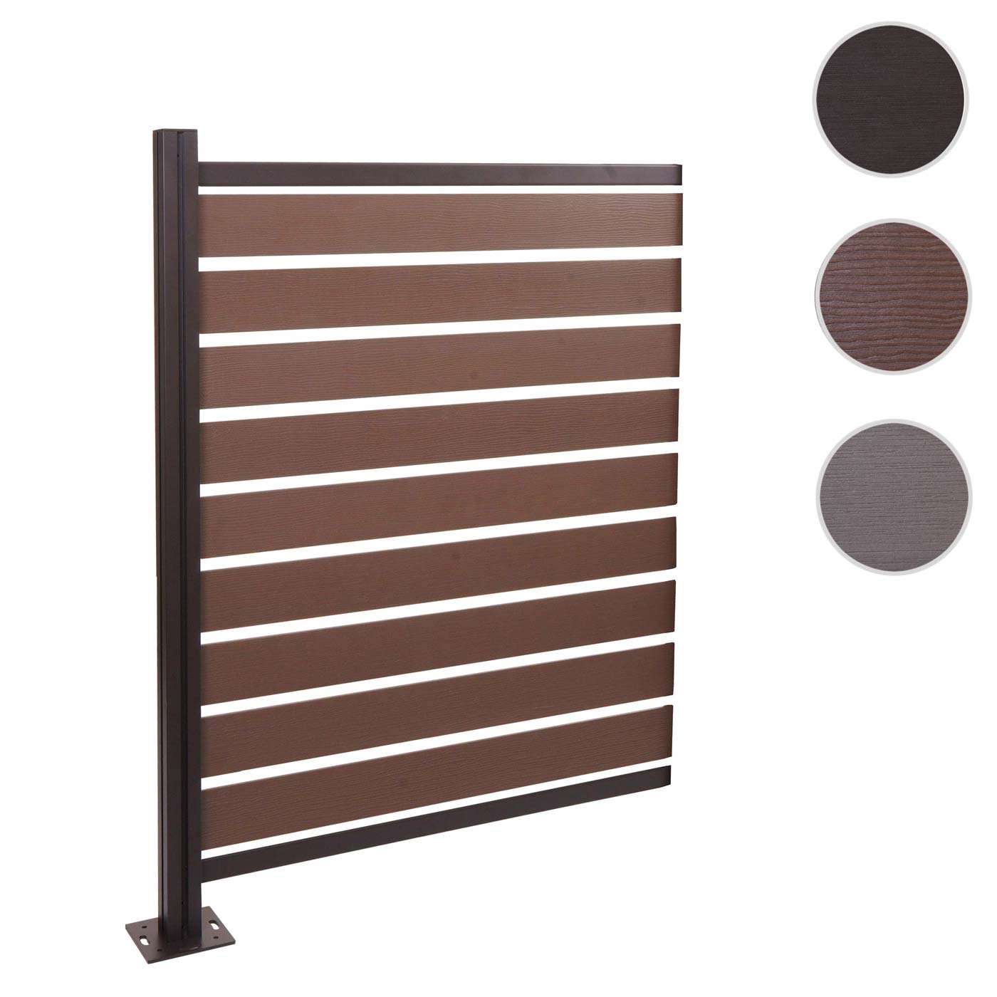 Alu Mülltonnen-Zaun HWC-K57, Erweiterungselement Mülltonnenverkleidung, Holzoptik erweiterbar 130x100x6cm ~ anthrazit Image