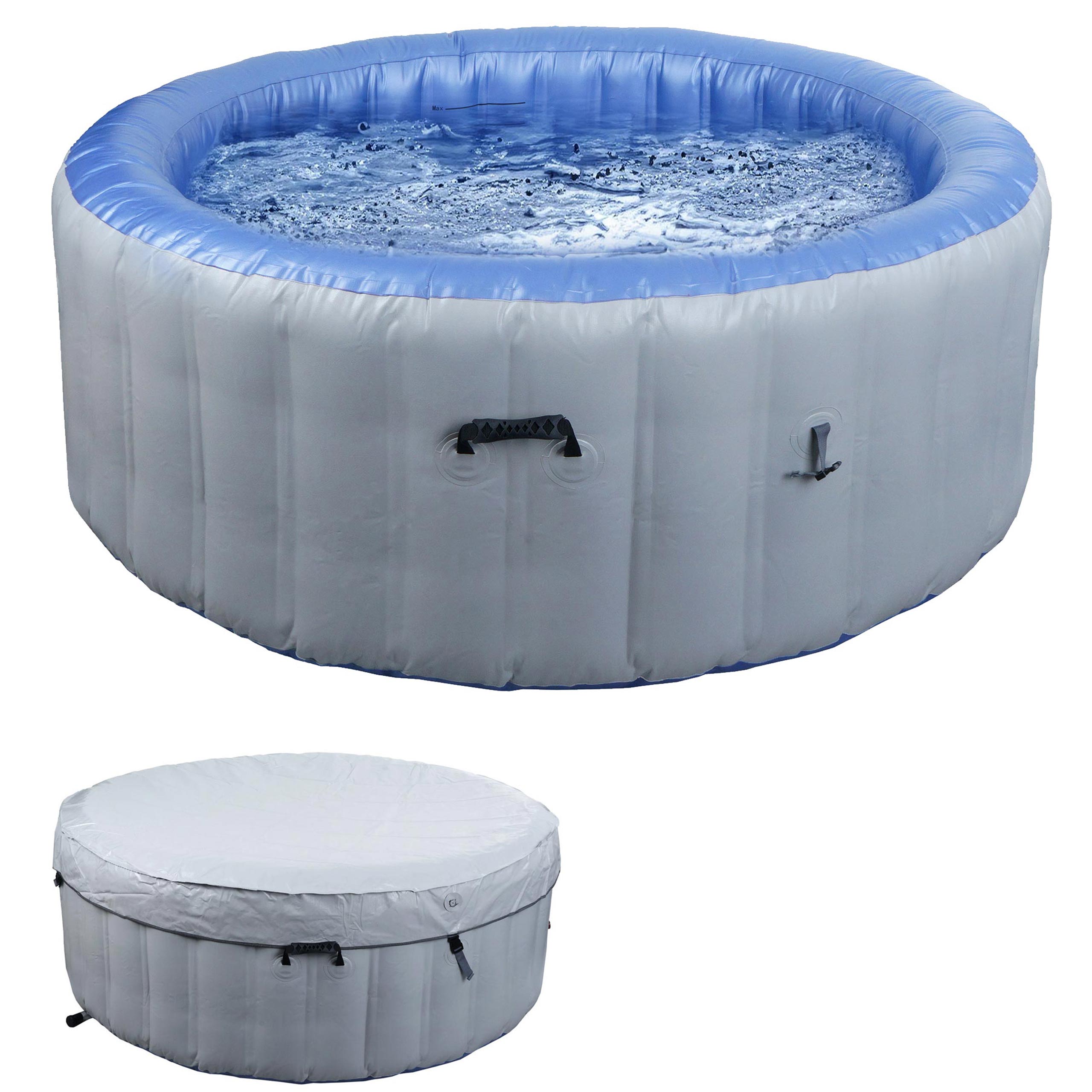 Whirlpool HWC-N97, Ersatz-Pool 4 Personen, In-/Outdoor aufblasbar PVC laminiert, rund Ø180cm ~ grau-blau Image