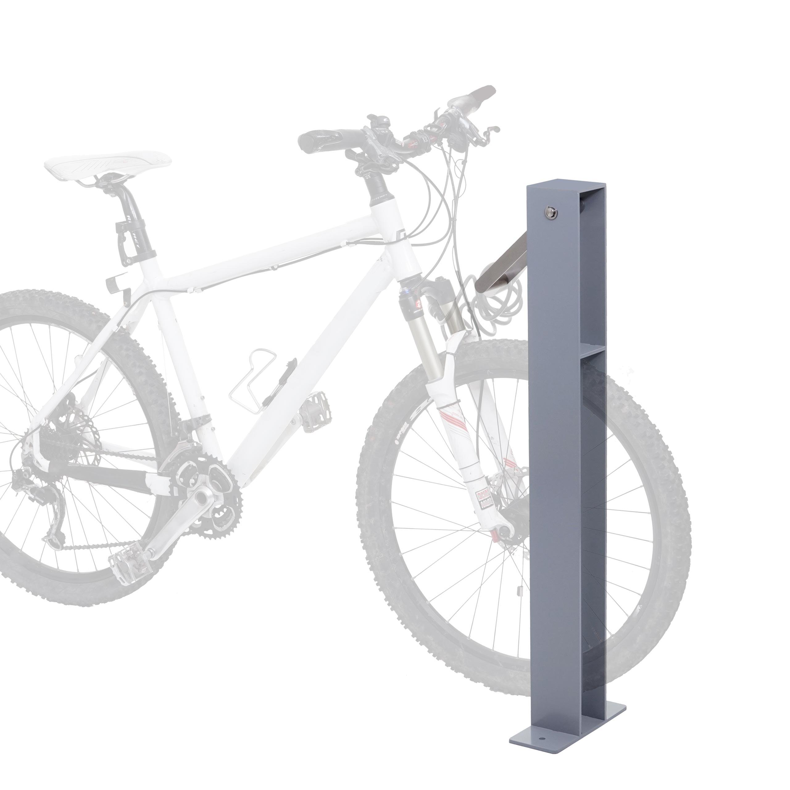 Fahrradbügel HWC-G20, Fahrradständer Anlehnbügel, verzinkter Stahl Outdoor-pulverbeschichtet 96x24x10cm ~ grau