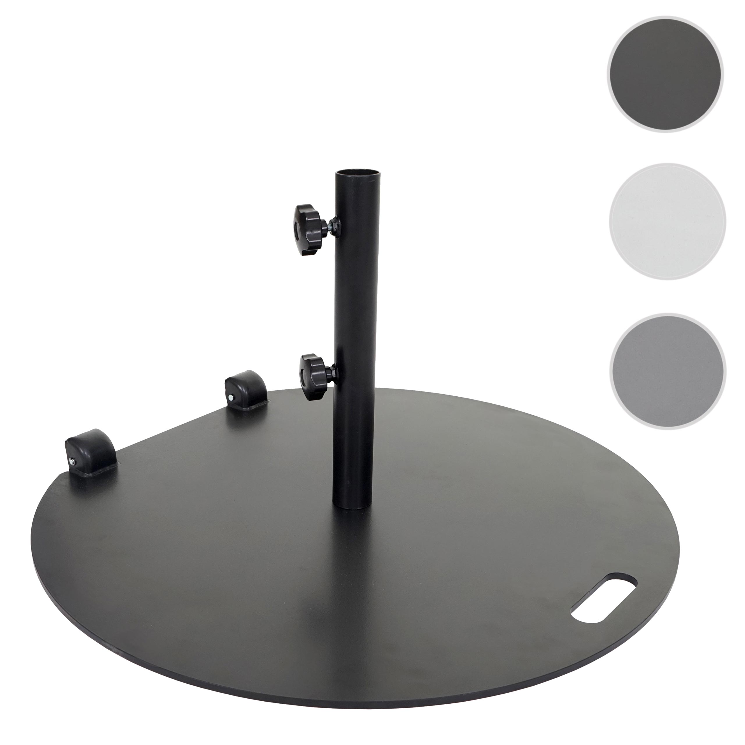 Sonnenschirmständer HWC-A33, Schirmständer Sonnenschirmfuß Sonnenschirmhalter, rollbar, Metall, 22kg Ø 69cm ~ grau Image