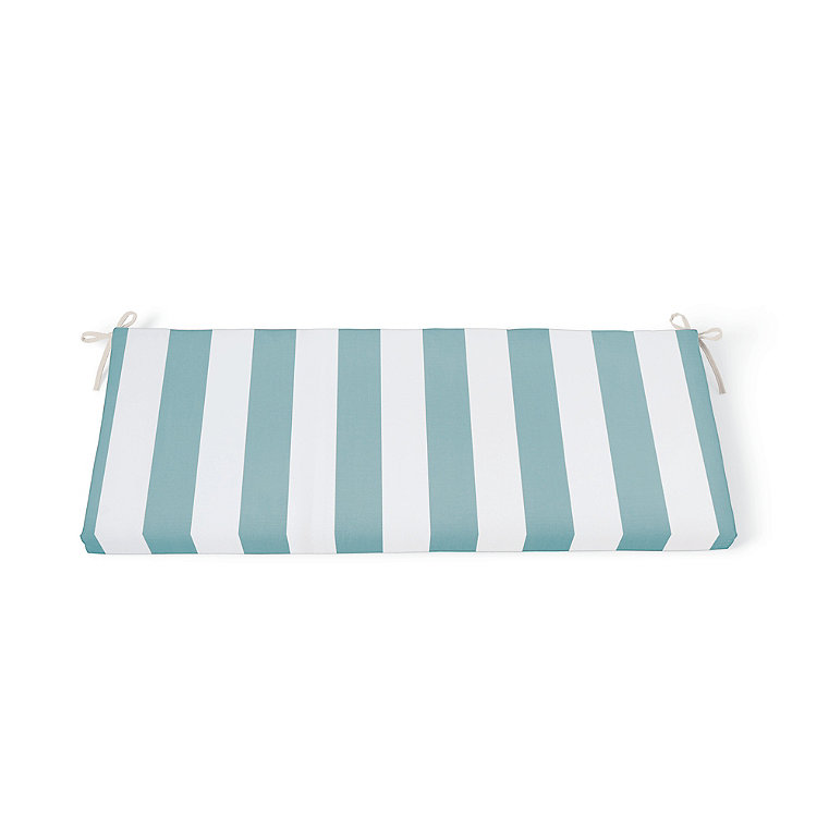 48" X 18" Replacement Bench Cushion - Knife-Edge, Knife Edge/Awning Stripe Aquatic - Grandin Road