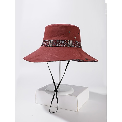 Damen-Sonnenhut im Boho-Western-Stil, leichte Polyester-Kappe mit breiter Krempe und UV-Schutz, mehrfarbiger Outdoor-Strandhut für Frühling/Sommer, Reisen, Rodeo und Freizeit. Image