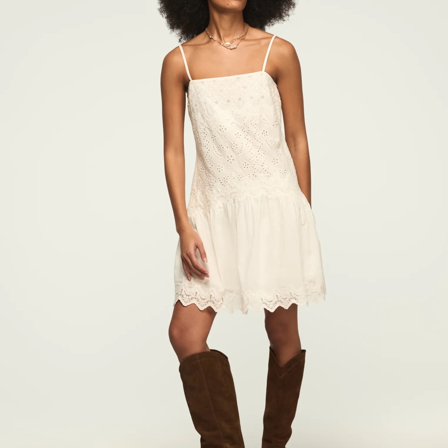Lucky Brand Festival Lace Mini Dress - Women's Clothing Dresses Mini Dress in Cream, Size XL