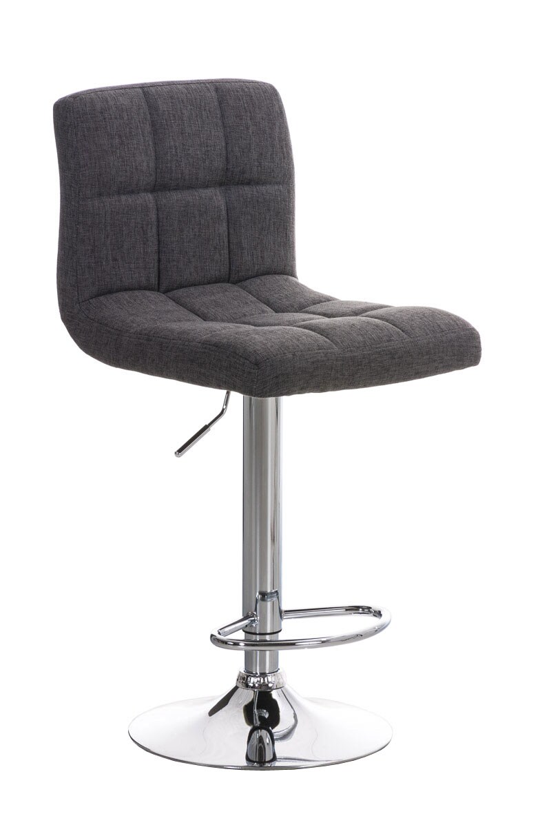 Proregal CHEFGASTRO Barhocker ALASKA Stoff Chrom HxBxT 94x46x47cm Stoff Hellgrau Barstuhl Image