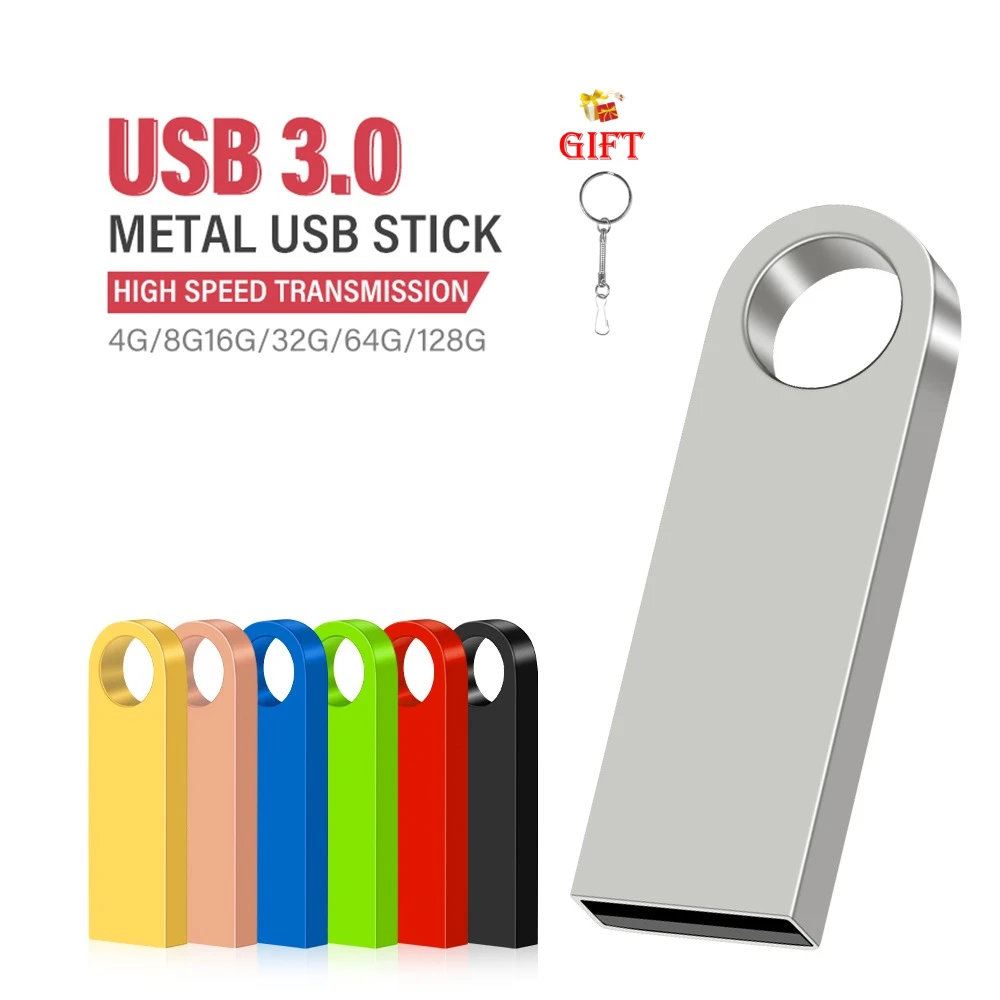 Clé USB 3.0 haute vitesse en métal 128 Go, clé USB 64 Go pour cadeau d