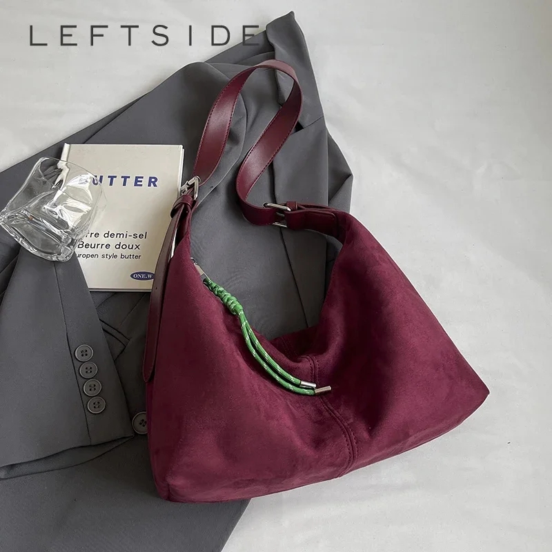 LEFTSIDE – sacs Hobo en cuir Pu pour femmes, sac à bandoulière sous les bras d