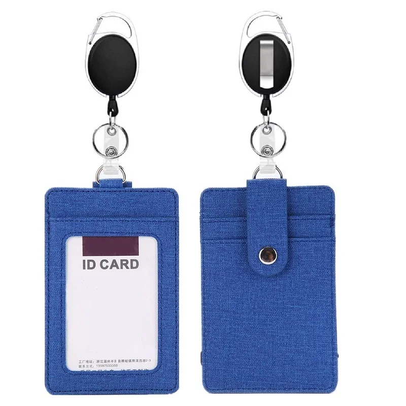 1 pz porta badge identificativo retrattile porta carte in pelle PU porta bus pass custodia trasparente porta carte di credito bancarie da uomo e da donna