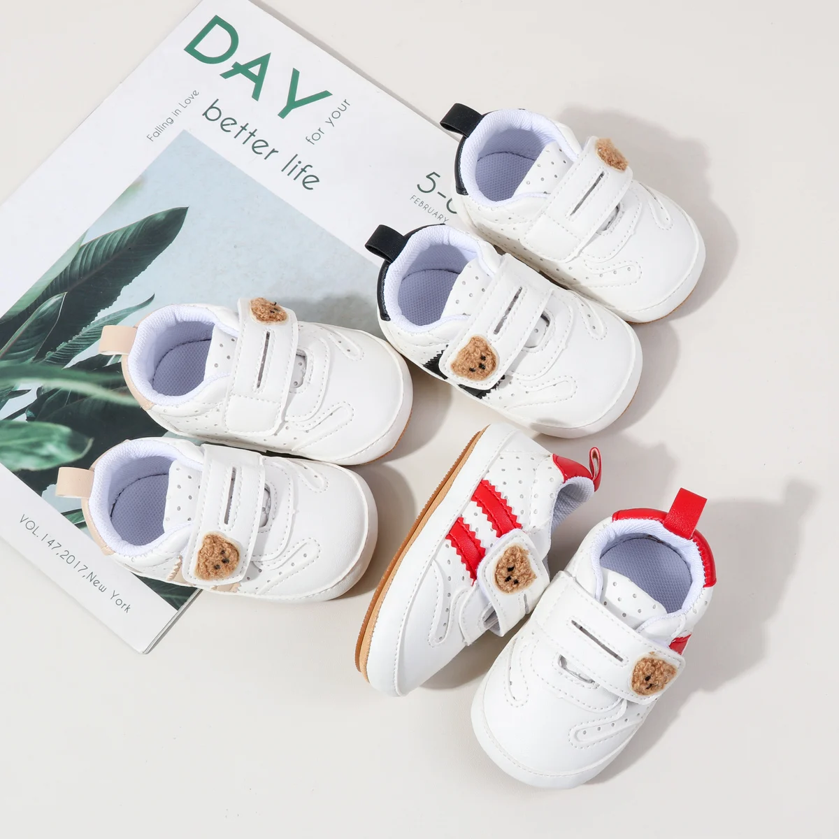 2025 Neugeborenen Baby Cartoon Bär Casual Gummi Sohle Anti-slip Baby Schuhe Erste Wanderschuhe kinder Schuhe Baby Schuhe für 0-18 M