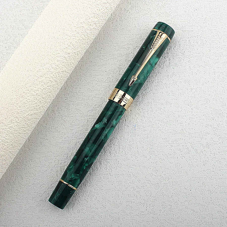 Jinhao 100 Resin Deep Sea Green Arrow Clip Füllfederhalter Schreibwaren Stift Geschenke Studenten Stifte Business Writing Office Tool Image