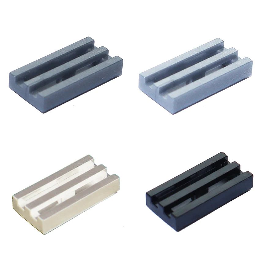 150 Stück MOC-Teile, Ziegel, Fliesen, modifiziert, speziell, 1 x 2 Kühlergrill-Bausteine, zum Zusammenbauen von Partikeln, kompatibel mit 2412 30244 Image