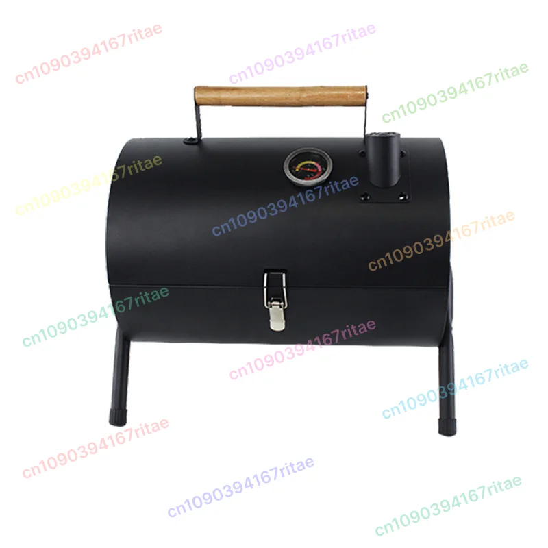 Tragbarer Räucherofen für den Außenbereich, doppelseitiger Ofen mit Griff zum Braten, Braten, Grillen, Picknick, Camping Image