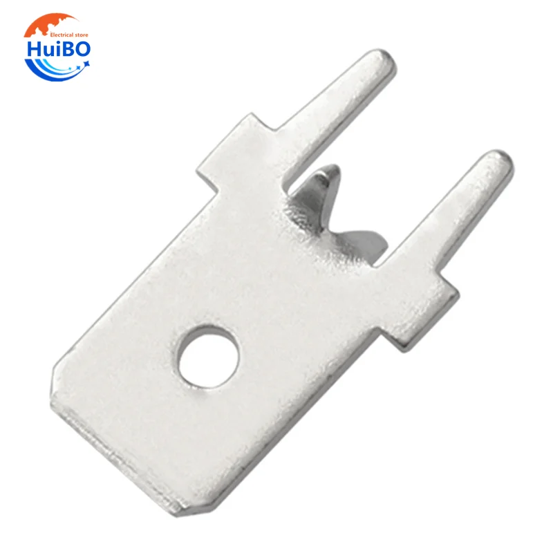 50 stücke/100 stücke 6,3 lug gerade Einsatz Solder Terminals 6,3mm Kupfer Männlich Crimp PCB Block Board Terminals PCB schweißen blatt Image