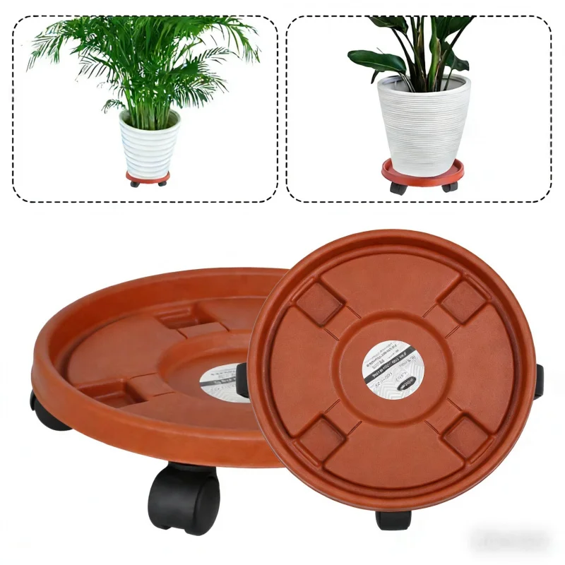 Beweglicher Blumentopf-Ständer mit Universalrollen, Robuste Basis für Sukkulenten und Topfpflanzen für Innen- und Außenbereich mit Rollen Image