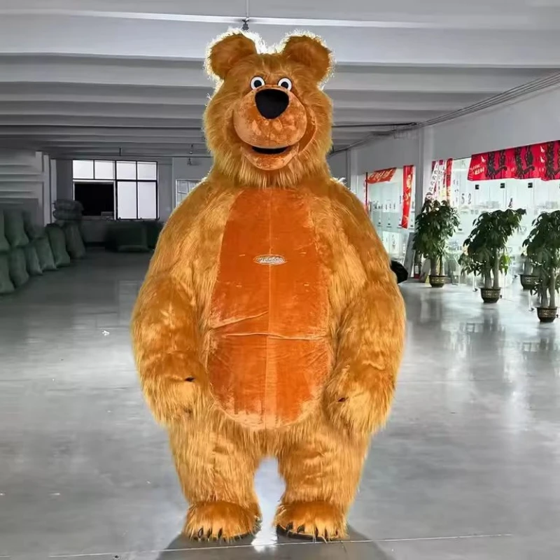 Hochwertiges braunes aufblasbares grünes Mar-Thai-Bär-Maskottchenkostüm, 2 m, 2,6 m, pelziger Häschenanzug für Ostern, Karneval, Festivals Image