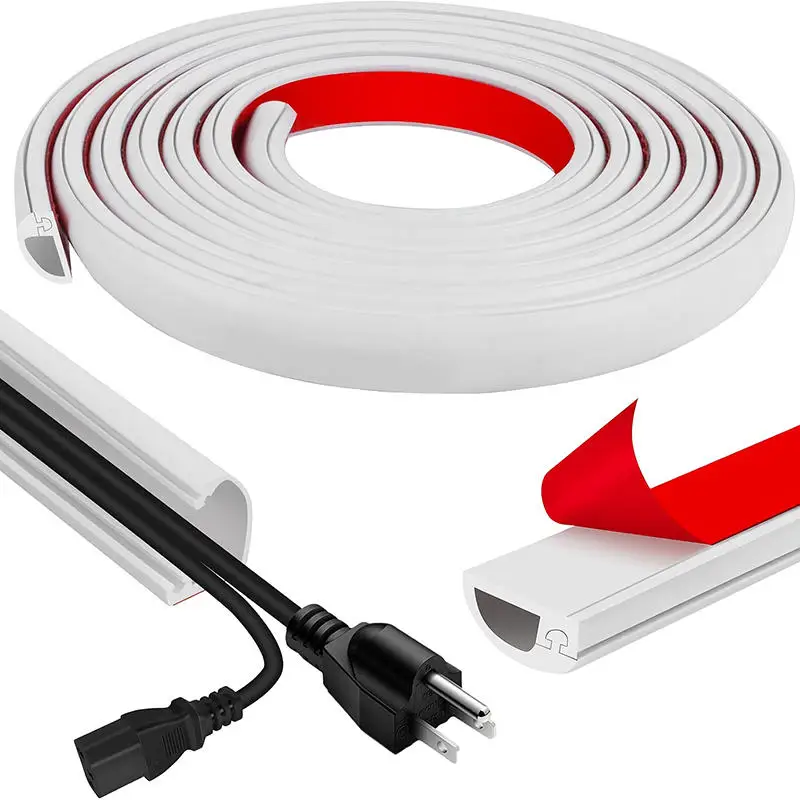 2/3 Meter Kabelmanagement-Kanal Unsichtbare Dekorative Kabelabdeckung Anti-Rutsch-Schutz Selbstklebender Weicher Kabelkanal Mit Kappe Image