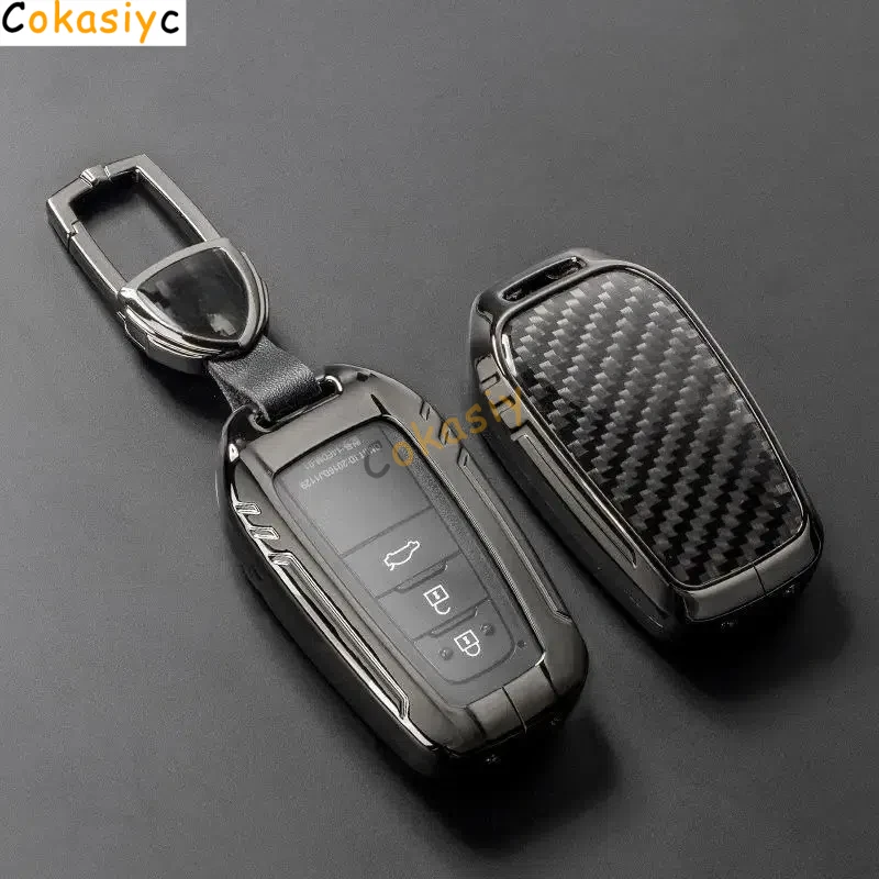 Autozubehör Schlüsselhülle Direktverkauf Geeignet für Toyota Schlüsselschutzhülle Vakuumbeschichtung Echter Kohlefaser Herren Schlüsselanhänger Image