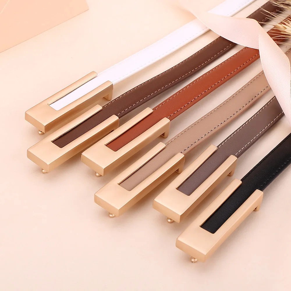 Damen Mode-Gürtel aus Rindsleder; Dünner Taillengürtel; Vielseitige Dekoration; Schlankmachender Accessoire für Kleider; Anzug-Accessoire; Gürtel für Frauen