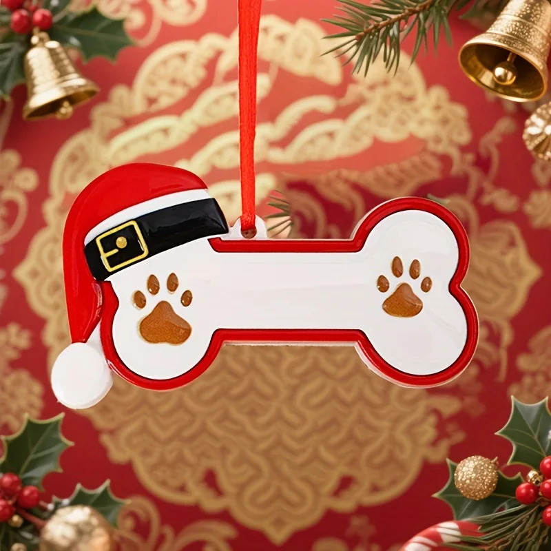 5 Stück/1 Stück Weihnachtsbaum-Acryl-Ornament – Teller-Anhänger für Baumdekoration, langlebiges Geschenk für Haustierliebhaber, Urlaubsparty-Geschenk Image