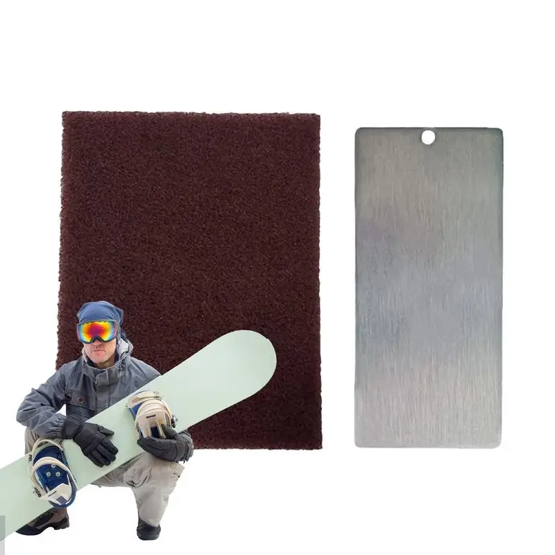 Ski Wachs Schaber Edelstahl Snowboard Wachs Kit Praktische Doppel Board Wachsen Entfernung Werkzeuge für Winter Sport Image