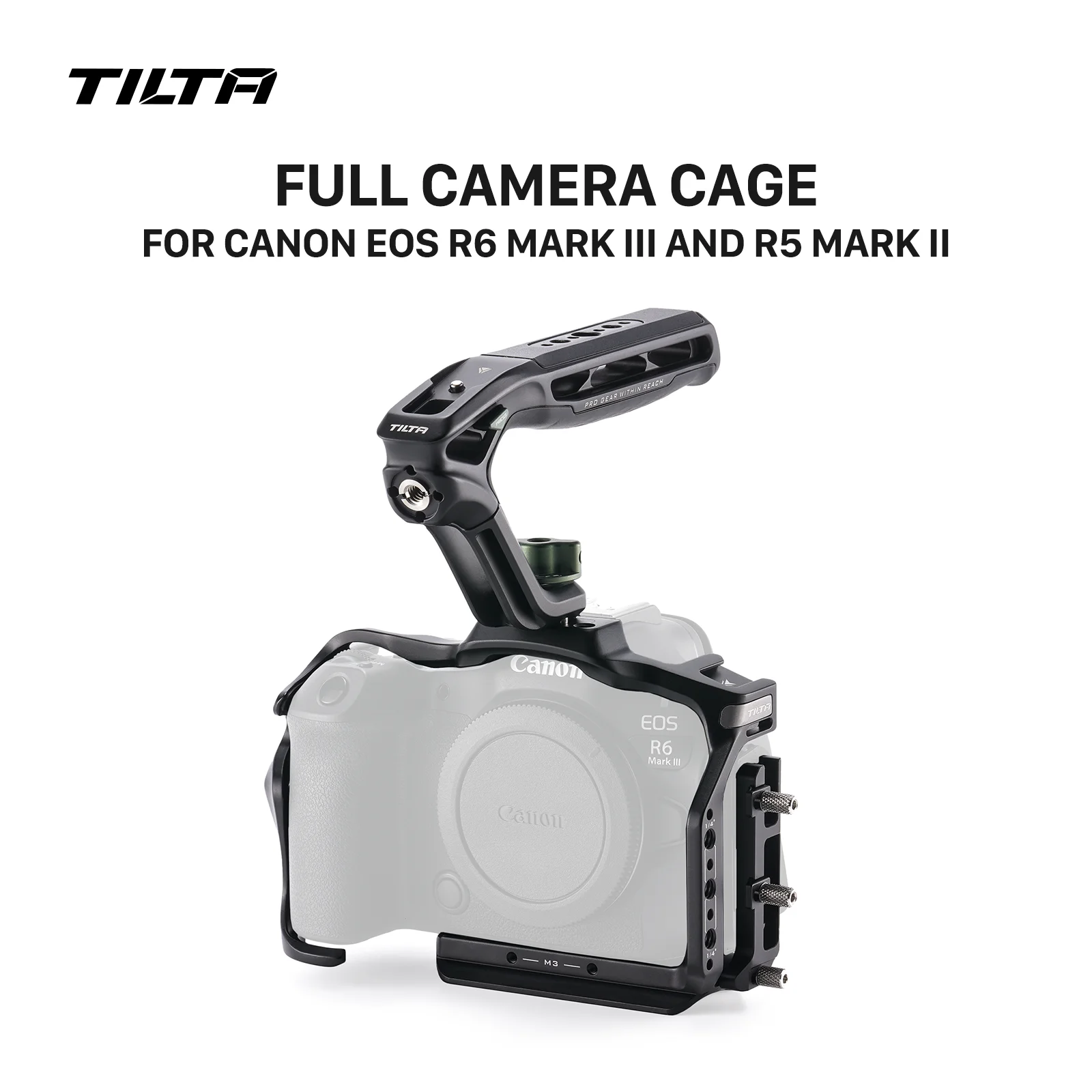 TILTA R6 Mark III Kamerakäfig für Canon EOS R6 Mark III / R5 Mark II mit Kabelklemme, Xeno-Topgriff, Cold Shoe Mount und Arca-Basis Image