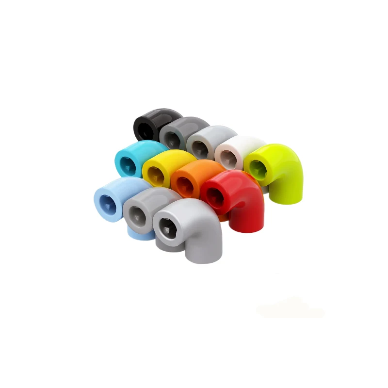 30 Stück MOC kompatibel mit 25214 1x1 gebogenen Rohrverbinder, Bausteinen mit Gebäudetechnologie, DIY-Kinderspielzeug Image