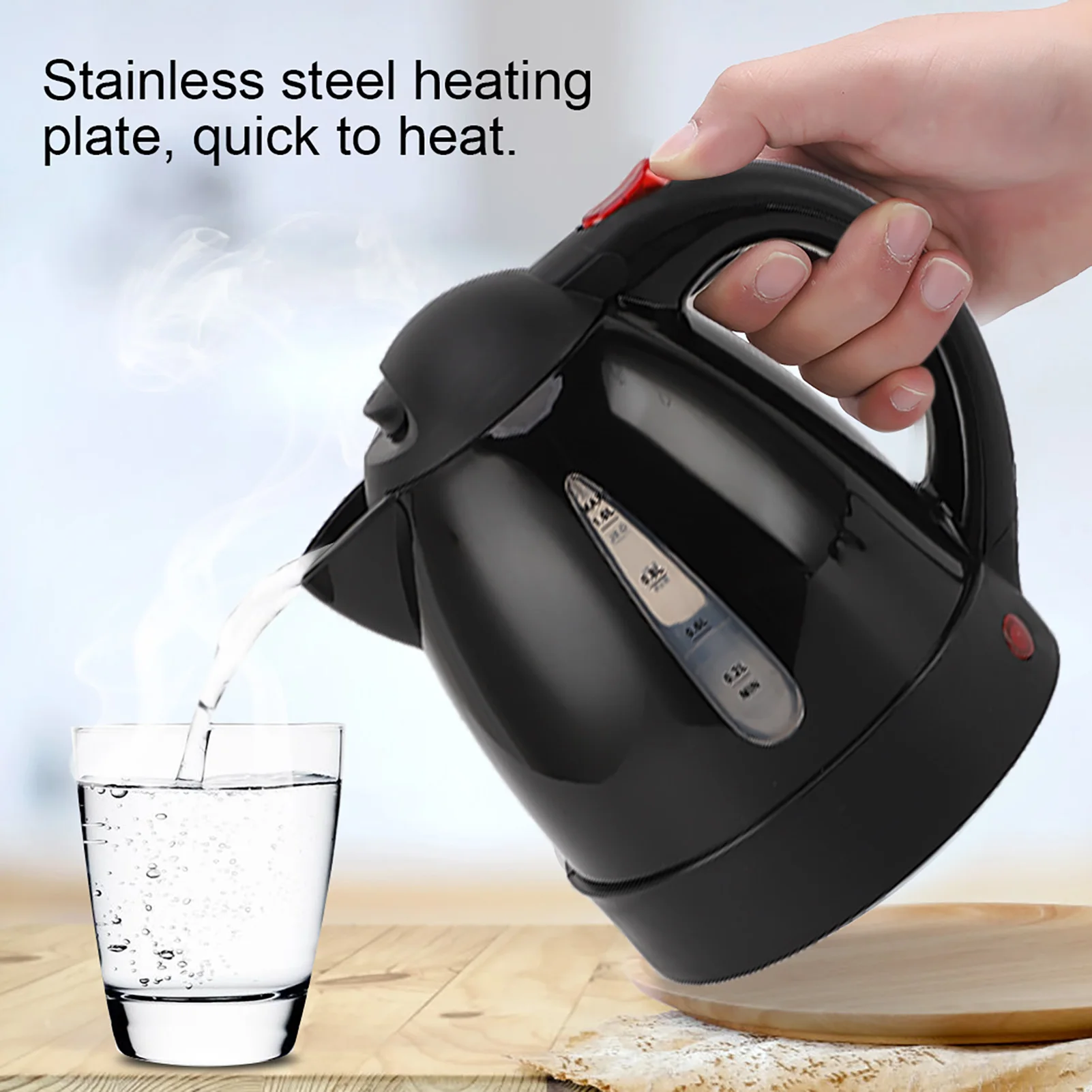 250 W tragbarer Auto-Wasserkocher mit Zigarettenanzünder, Roadtrip, 24 V, LKW, beheiztes Wasser, Tee, Kaffee, Wasserkocher, automatische Abschaltung, 1000 ml Image