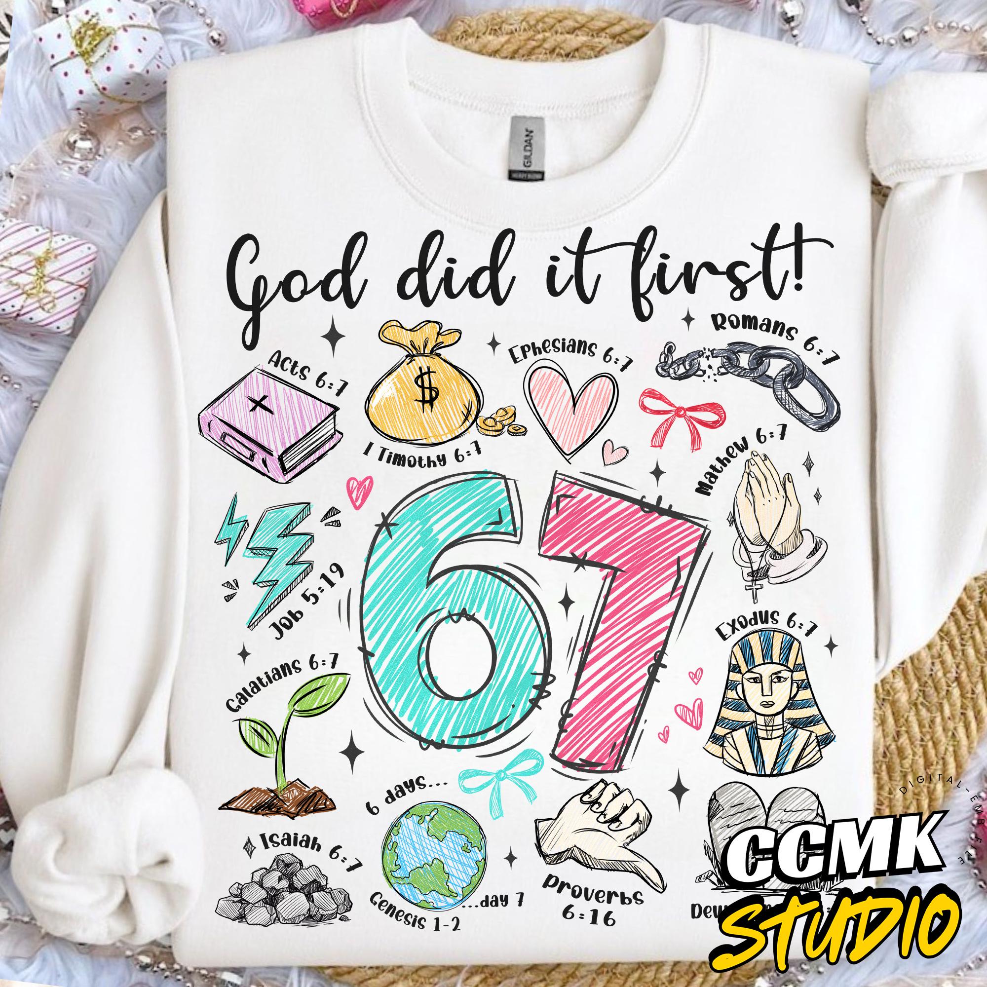 Dio lo ha fatto per primo PNG, Meme cristiano 6 7 PNG, Sei sette PNG, Meme divertente 6 7 PNG, 6 7 è ciò che Dio completa PNG, Gesù PNG