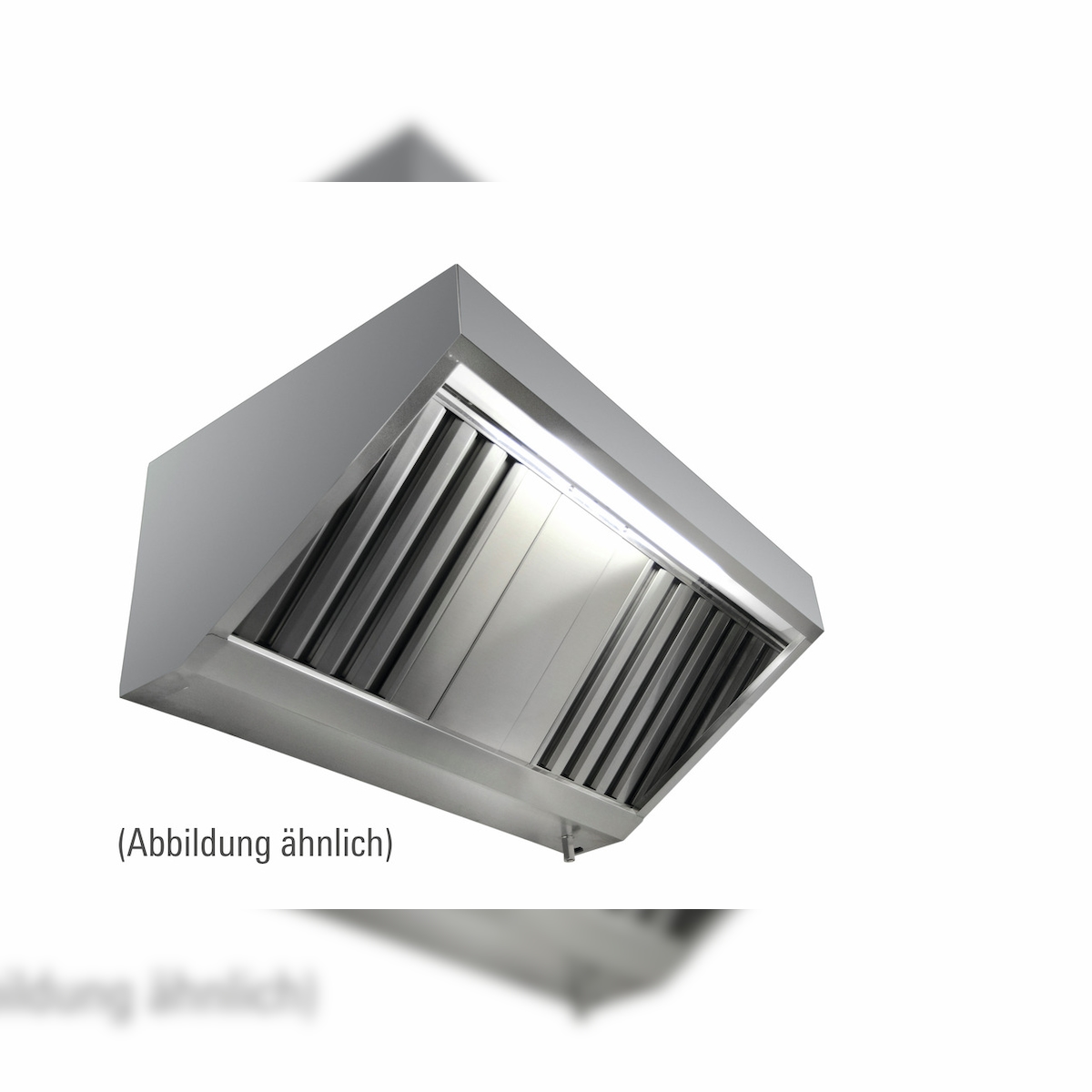 Wandhaube in Schrägform mit Ventilator und Regler, 2800 x 900 x 450 mm, Typ A Image