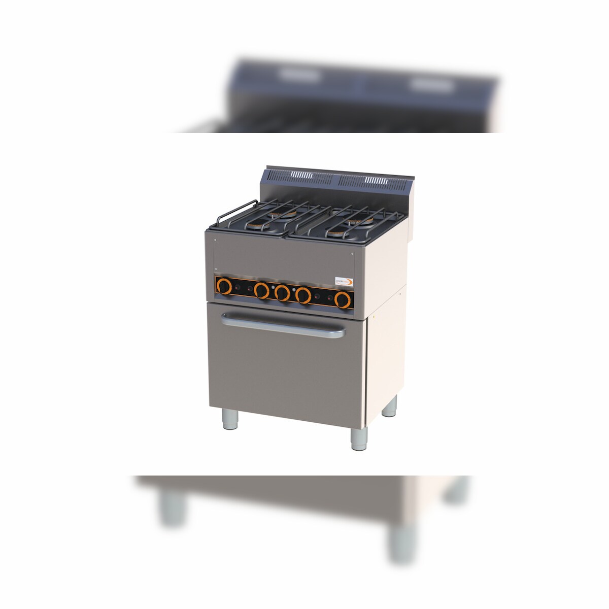 Gas-Herd 4 Brenner Heißluftofen 660 x 600 x 920 mm Image