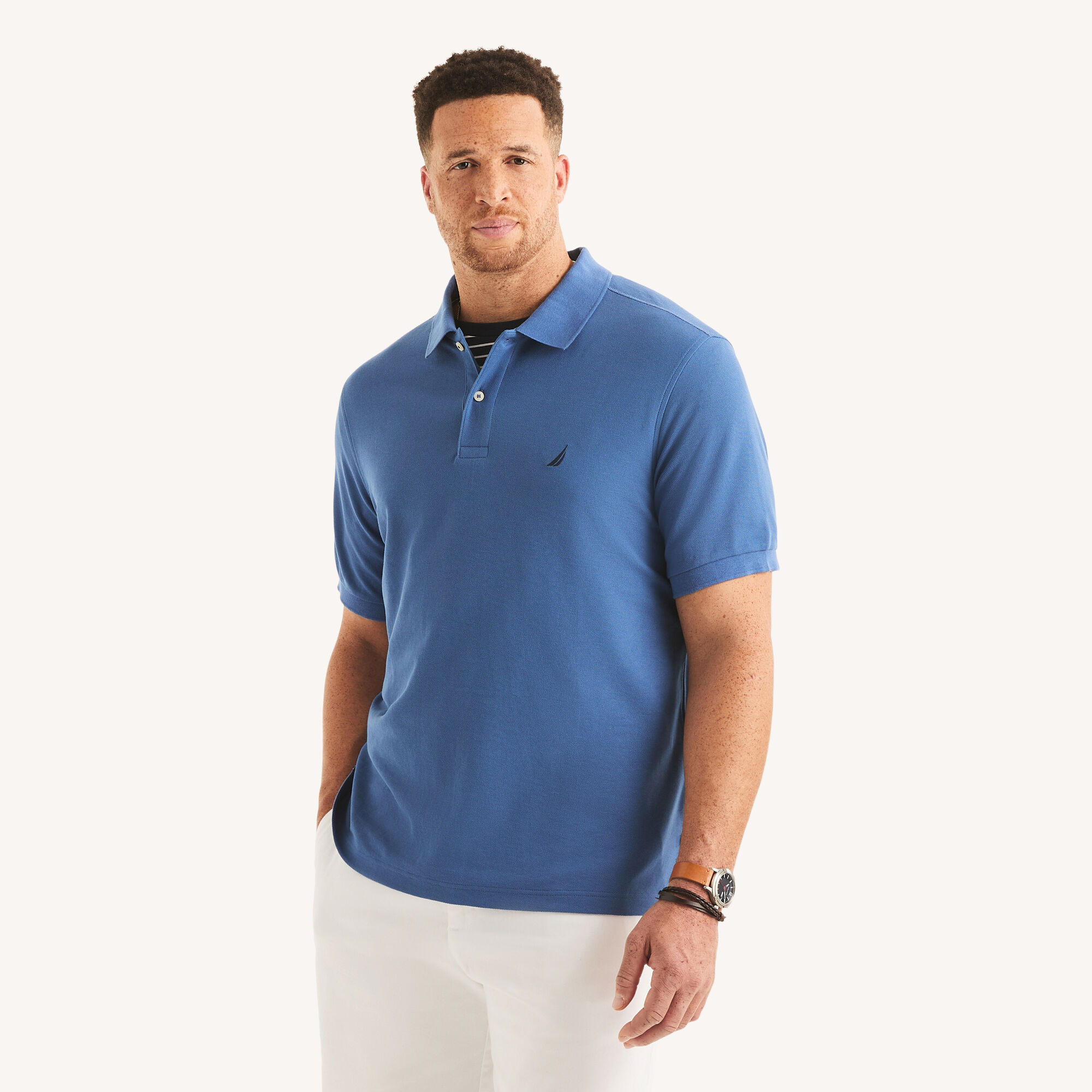 Nautica Men's Big & Tall Classic Fit Performance Deck Polo 441 (Nite Sea Heather), 2XL