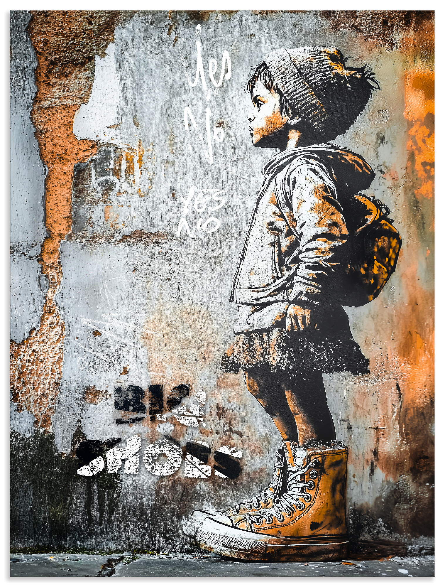 Wandbild ARTLAND "Große Schuhe", farbe bild(er): grau, B:60cm H:80cm T:1cm, Alu Dibond, Bilder, als Alubild, Leinwandbild, Poster, Wandaufkleber in verschied. Größen