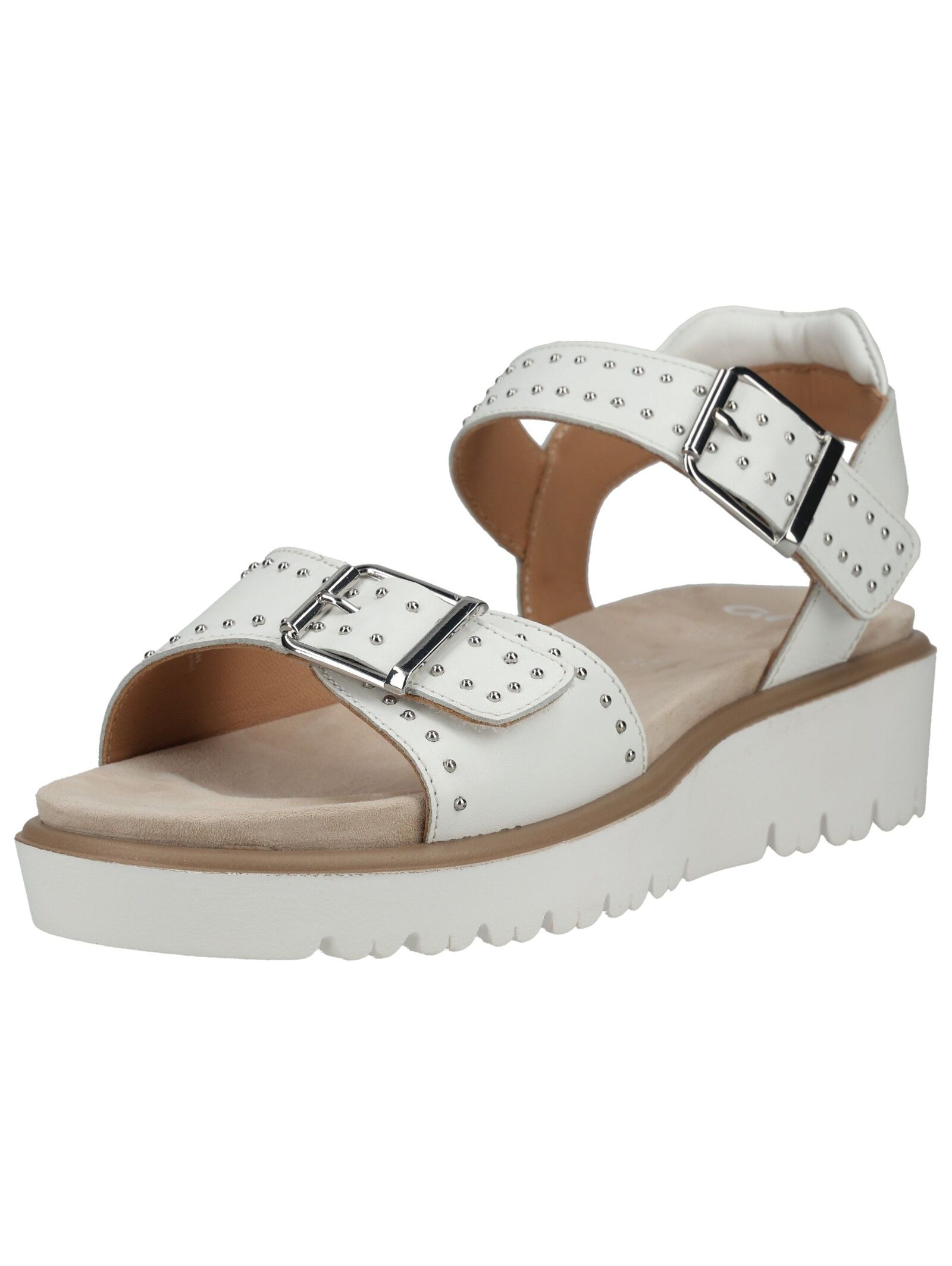 Riemchensandale ARA "Ara Sandalen Glattleder", Damen, Gr. 42, weiß, Glattleder, Schuhe Riemchensandale