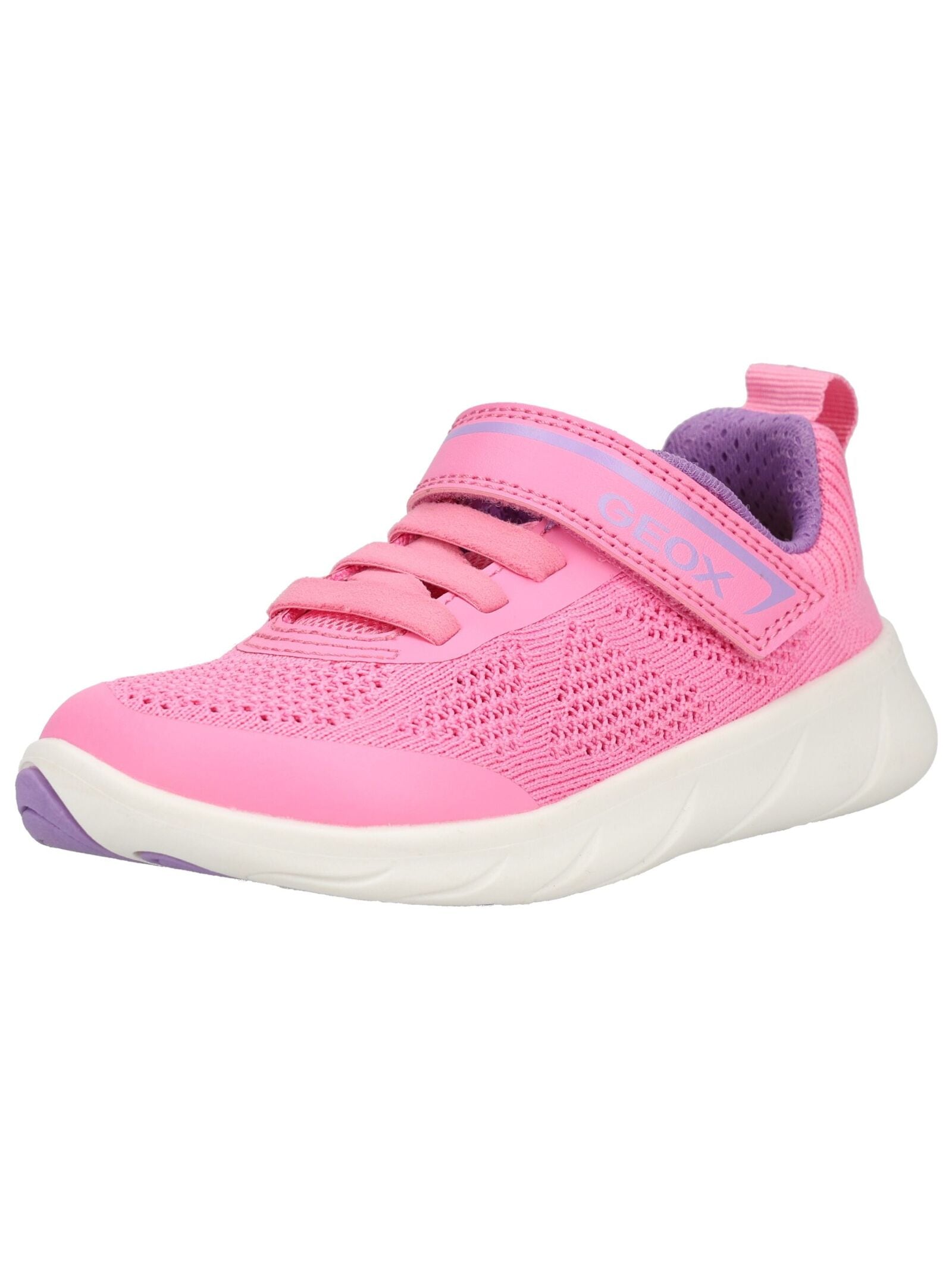Sneaker GEOX "Geox Sneaker Lederimitat/Textil", Damen, Gr. 31, pink, violett, Schuhe Sneaker