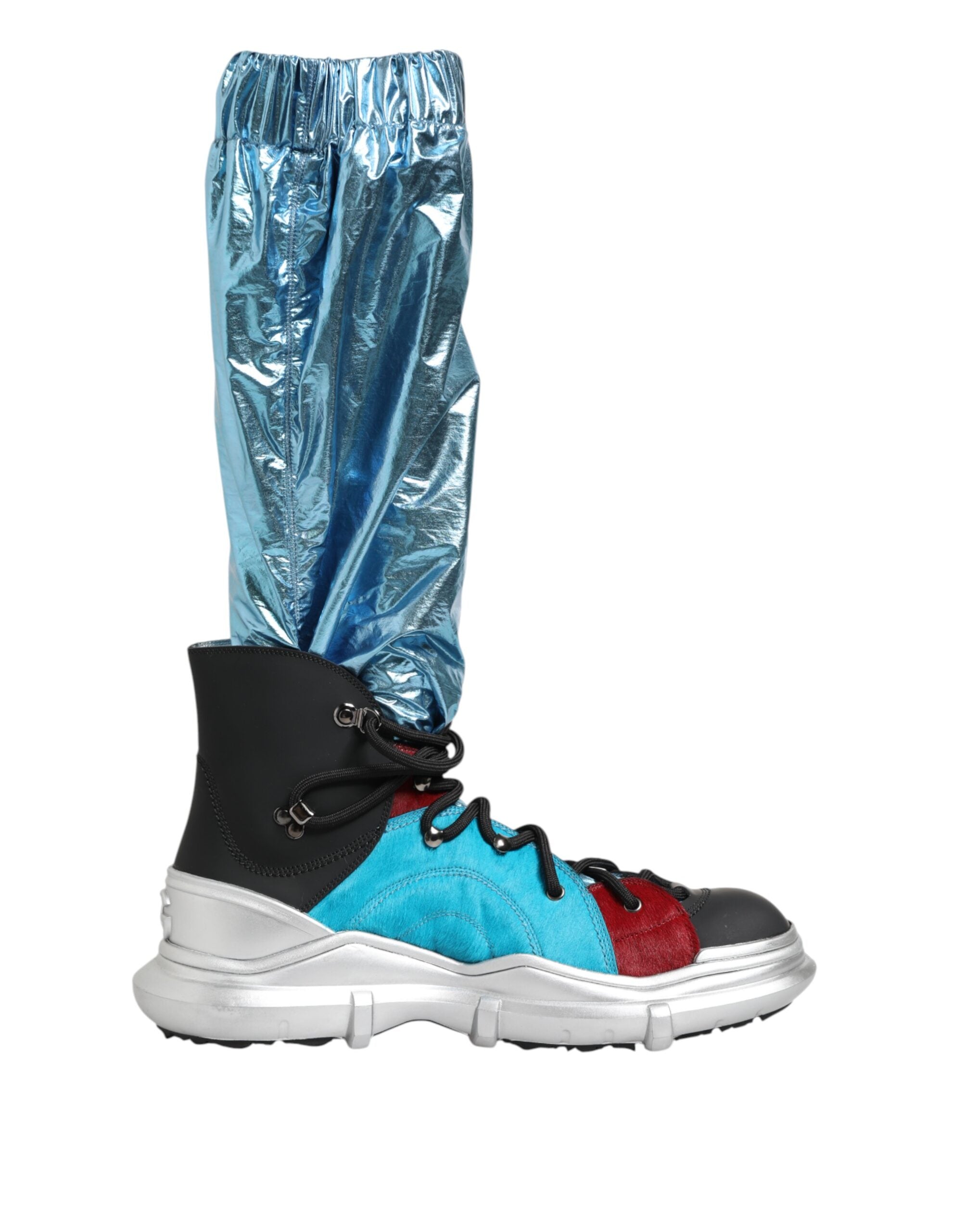 Dolce & Gabbana Blaue Schnürstiefel Über-Knie-Socken Herren Schuhe