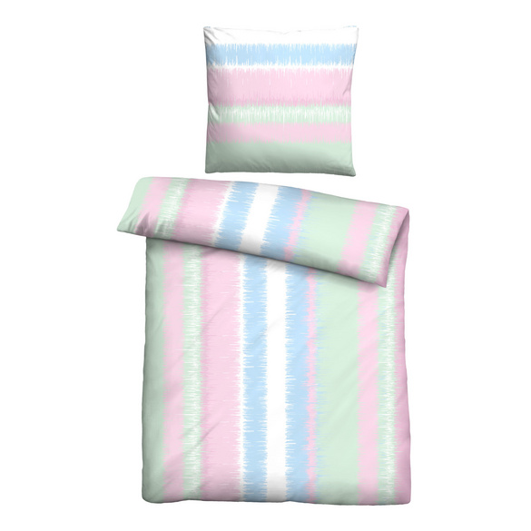 Castell Mikrofaser Bettwäsche Streifen mint, 1x 135x200 cm + 1x 80x80 cm Image