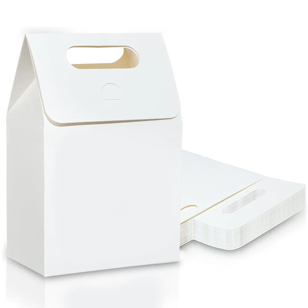 6/12 scatole di carta kraft, scatole regalo con finestre, scatole pieghevoli in cartone con manici, scatole regalo per feste, forniture per festival