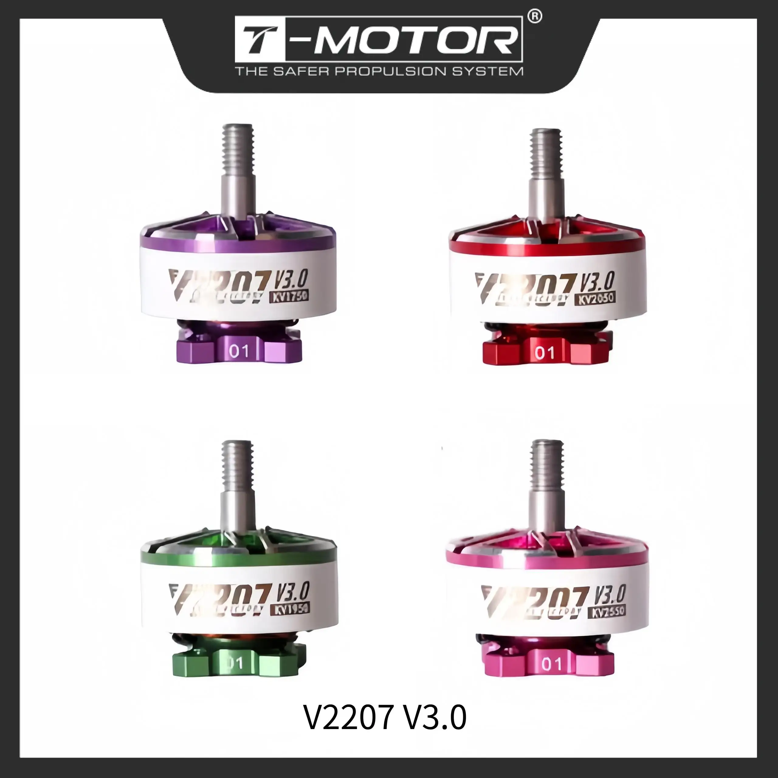 T-MOTOR T-HOBBY Brushless Motor V2207 V3.0 5-Zoll Freestyle Racing Drohnenmotor 4-6S KV1750 Brushless Motor für FPV-Drohnen DIY-Teile