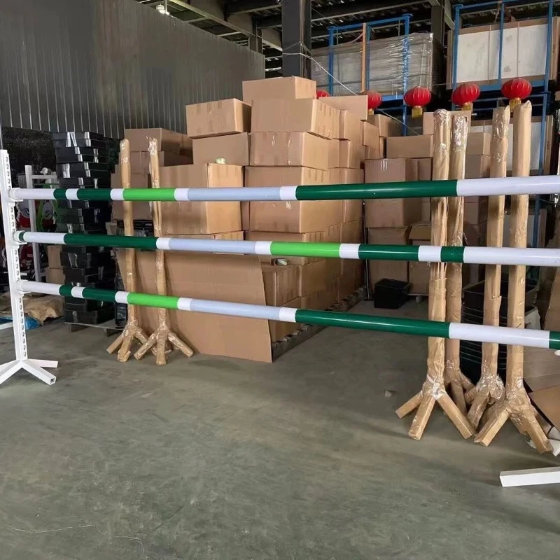 Hindernisrahmen für Reitsport + Springstangen-Set, Grundzubehör für Pferderennen Image