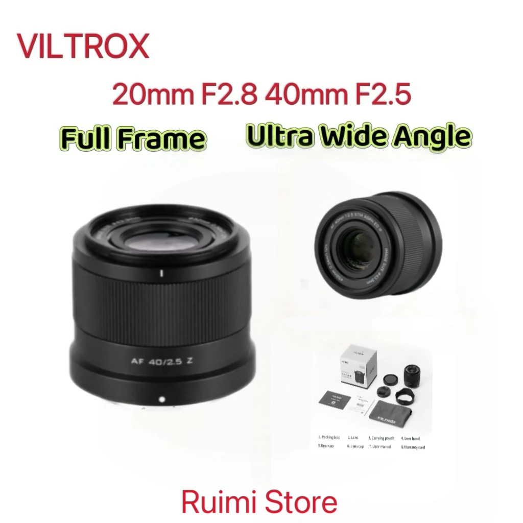 VILTROX 20mm F2.8 40mm F2.5 Kameraobjektiv Vollformat Ultraweitwinkel Autofokus VLOG Objektiv für Sony Nikon Kamera Image