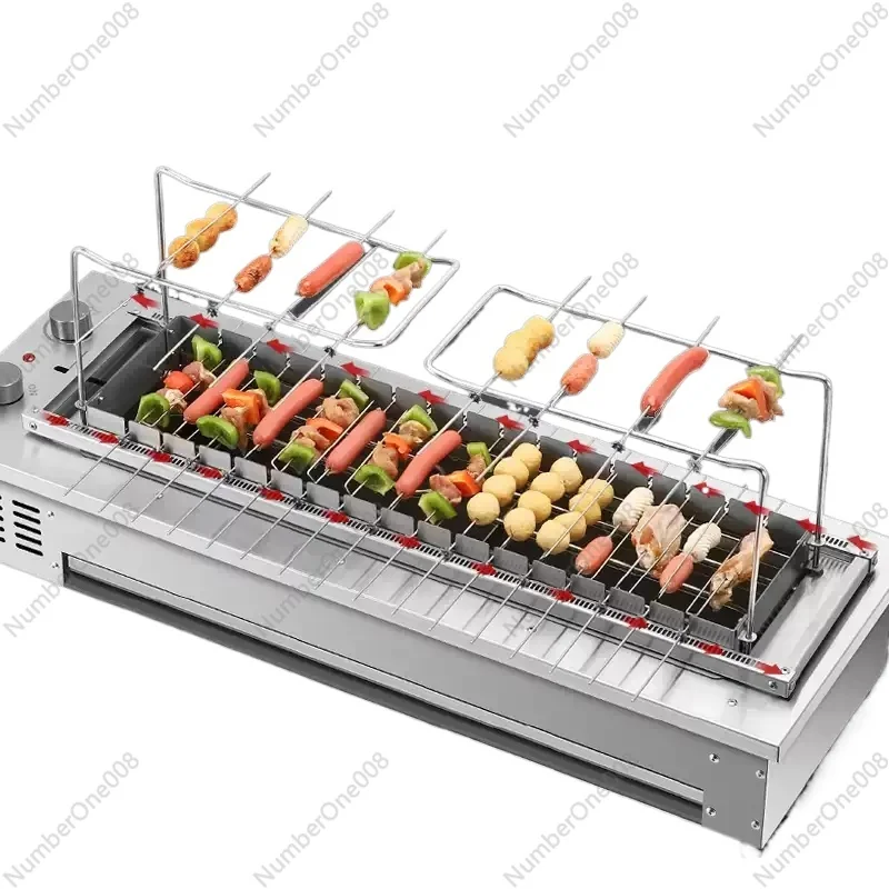 Automatischer Rotationsgrill Elektrische Kebab-Drehmaschine Lammgrill Rauchfreier Innenofen BBQ-Grillgerät Image