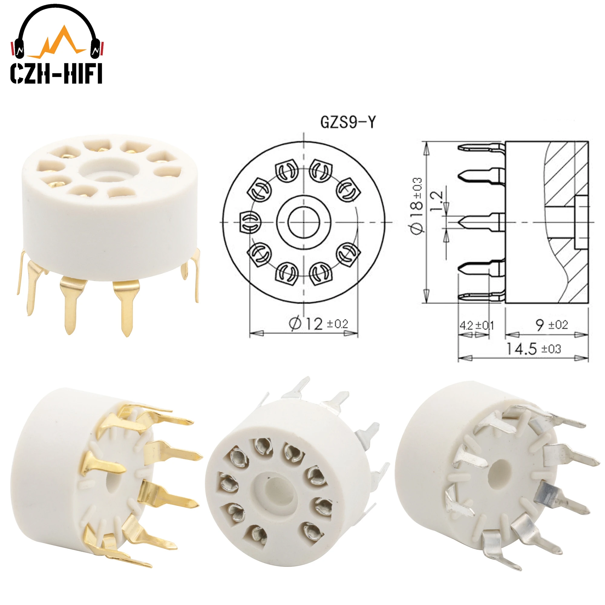 10 stücke 9pin B9A Rohr Buchse Kunststoff Ventil Basis für 12AX7 12AT7 12AU7 EL84 6N1 6570 6922 6DJ8 6N1 ECC83 ECC82 Verstärker PCB Mount Image